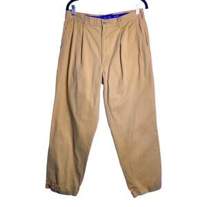 Vtg Hunt Club Pleated Preppy Khaki Cotton Trouser Pants 32x30 Heritage Classic